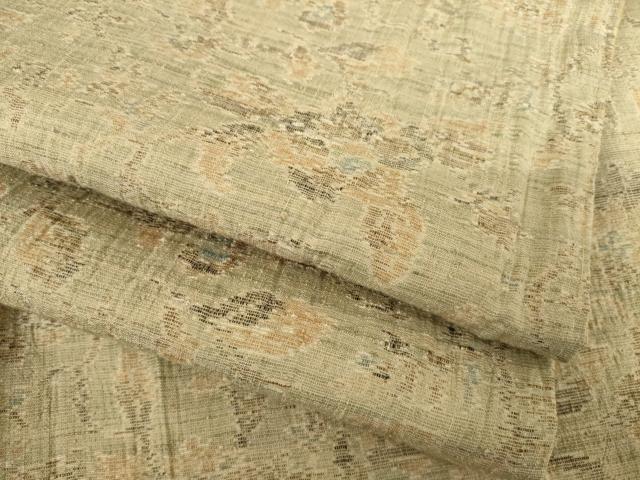 平和屋着物●上質な紬 花唐草文 正絹 逸品 AABF2913ck
