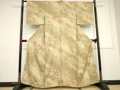 平和屋着物●上質な小紋 舞桜文 暈し染め 正絹 逸品 AABF2914ck