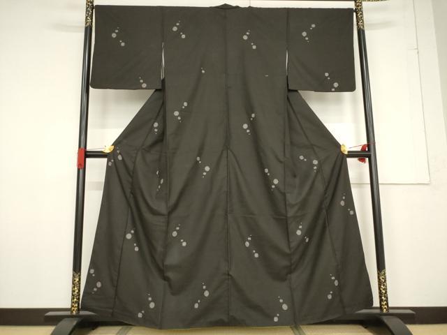 平和屋着物●本場大島紬 カタス9マルキ 丸文 地空き 正絹 逸品 AABF2917ck