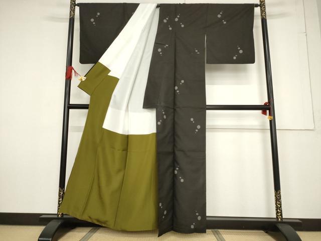 平和屋着物●本場大島紬 カタス9マルキ 丸文 地空き 正絹 逸品 AABF2917ck
