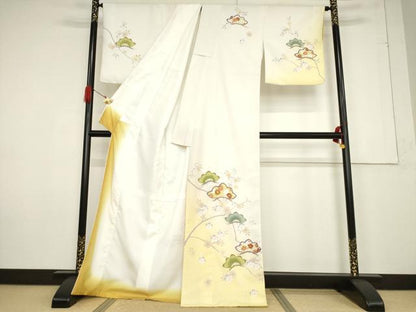 平和屋着物●訪問着　駒刺繍　松　暈し染め　洗える着物　AABF2919ck