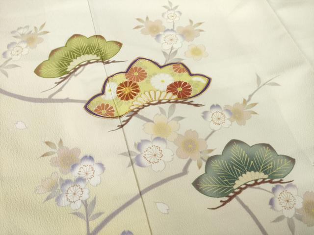 平和屋着物●訪問着　駒刺繍　松　暈し染め　洗える着物　AABF2919ck