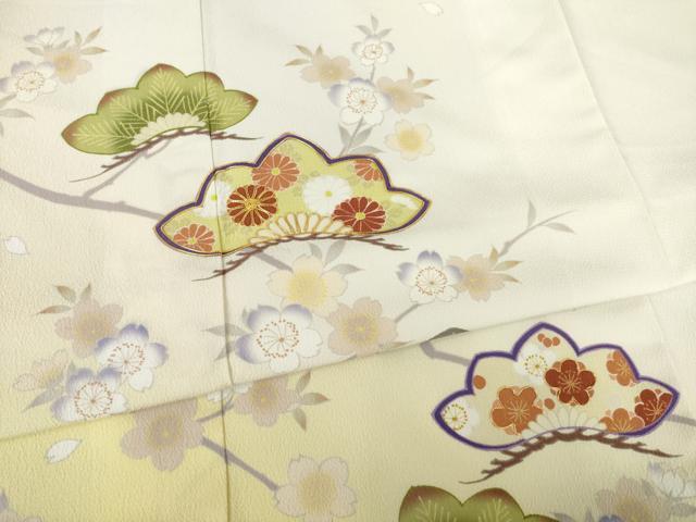 平和屋着物●訪問着　駒刺繍　松　暈し染め　洗える着物　AABF2919ck