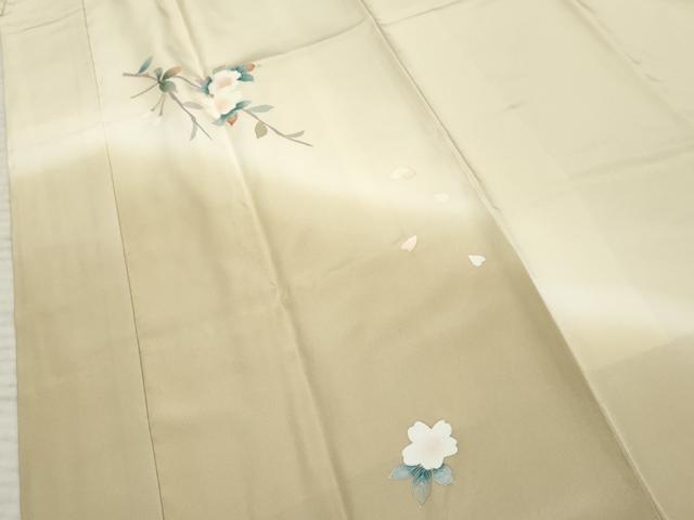 平和屋着物○長襦袢 袷 枝花文 暈し染め 正絹 逸品 AABF2922cs
