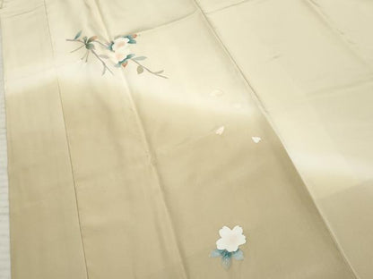平和屋着物●長襦袢　袷　枝花文　暈し染め　正絹　逸品　AABF2922cs