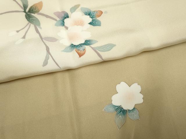 平和屋着物●長襦袢　袷　枝花文　暈し染め　正絹　逸品　AABF2922cs