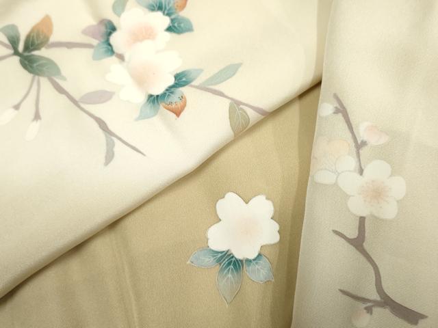 平和屋着物●長襦袢　袷　枝花文　暈し染め　正絹　逸品　AABF2922cs 平和屋着物○長襦袢 袷 枝花文 暈し染め 正絹 逸品 AABF2922cs