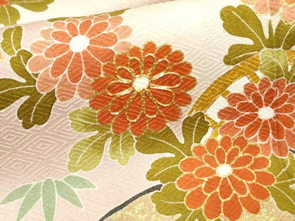 平和屋着物●訪問着　駒刺繍　花籬文　暈し染め　金彩　正絹　逸品　未使用　AABF2924cs