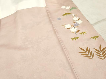 平和屋着物●訪問着　駒刺繍　花籬文　暈し染め　金彩　正絹　逸品　未使用　AABF2924cs
