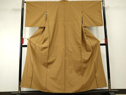 平和屋着物●上質な紬　変わり縞　正絹　逸品　AABF2925cs