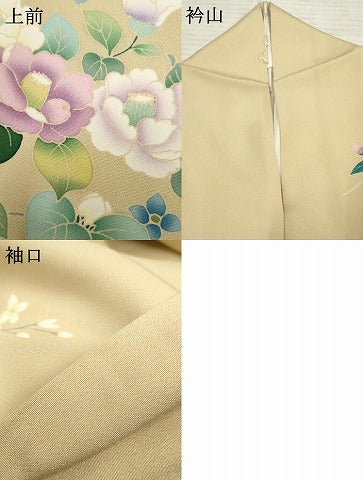平和屋着物●訪問着　友禅　枝花文　暈し染め　正絹　逸品　AABF2929cs