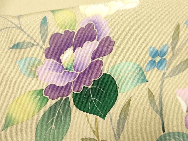 平和屋着物●訪問着　友禅　枝花文　暈し染め　正絹　逸品　AABF2929cs