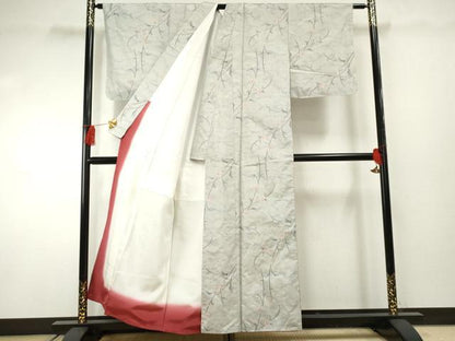 平和屋着物●本場大島紬　白大島　総絣　枝花文　正絹　逸品　未使用　AABF2932cs