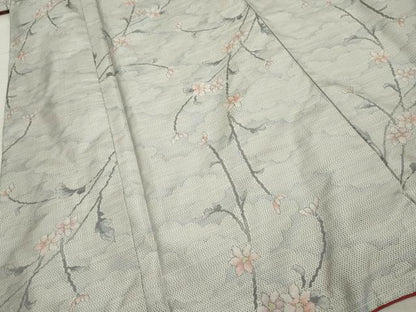 平和屋着物●本場大島紬　白大島　総絣　枝花文　正絹　逸品　未使用　AABF2932cs