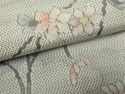 平和屋着物●本場大島紬　白大島　総絣　枝花文　正絹　逸品　未使用　AABF2932cs