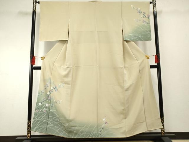 平和屋着物●訪問着　友禅　枝花文　暈し染め　正絹　逸品　未使用　AABF2933cs
