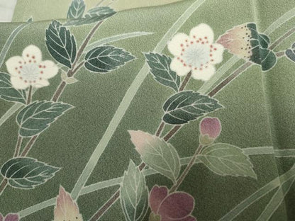 平和屋着物●訪問着　友禅　枝花文　暈し染め　正絹　逸品　未使用　AABF2933cs