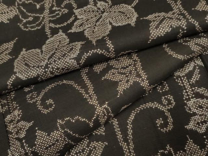 平和屋着物●本場大島紬　一元7マルキ　蔦の葉文　正絹　逸品　AABF2936cs