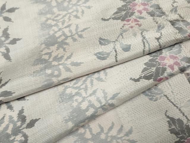 平和屋着物●本場大島紬 白大島 枝花間道 正絹 逸品 未使用 AABF2940cs