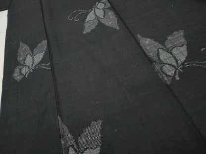 平和屋着物●上質な紬 舞蝶文 正絹 逸品 AABF2941cs