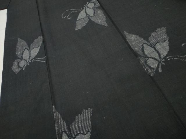 平和屋着物●上質な紬 舞蝶文 正絹 逸品 AABF2941cs