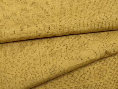 平和屋着物●結城紬 80亀甲 花唐草文 正絹 逸品 AABF2943cs