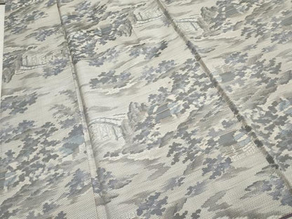 平和屋着物●本場大島紬 総絣 渡り場風景文 正絹 逸品 AABF2945cs