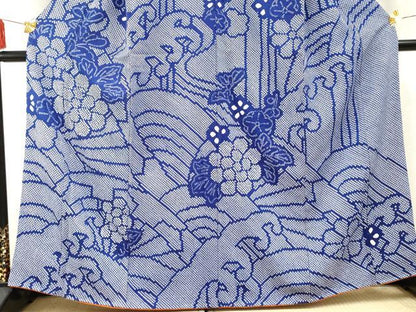 平和屋着物●訪問着 総絞り 立波花文 正絹 逸品 AABF2948cs
