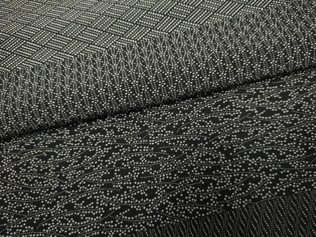 平和屋着物●江戸小紋 吉祥横段文 黒地 正絹 逸品 AABF2949cs
