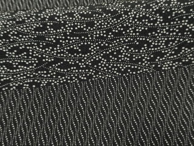 平和屋着物●江戸小紋 吉祥横段文 黒地 正絹 逸品 AABF2949cs