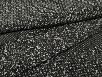 平和屋着物●江戸小紋 吉祥横段文 黒地 正絹 逸品 AABF2949cs