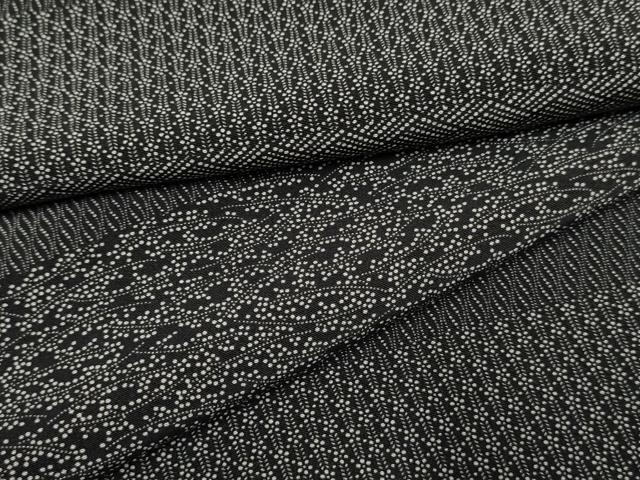 平和屋着物●江戸小紋 吉祥横段文 黒地 正絹 逸品 AABF2949cs