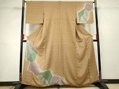 平和屋着物●訪問着 花唐草文 暈し染め 金彩 正絹 逸品 AABF2950cs