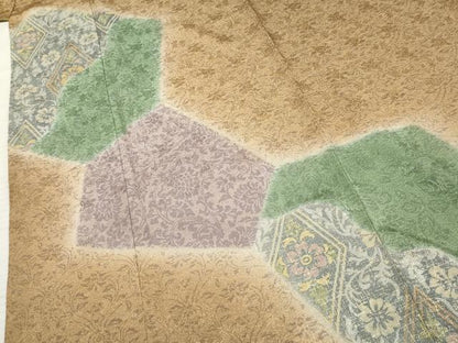 平和屋着物●訪問着 花唐草文 暈し染め 金彩 正絹 逸品 AABF2950cs
