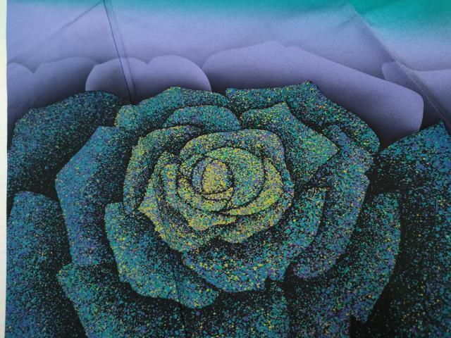 平和屋着物●豪華振袖 舞花文 薔薇 バラ 暈し染め 正絹 逸品 AABF2953cs
