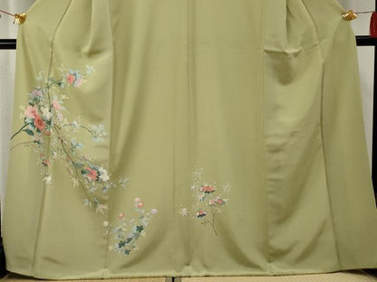 平和屋着物●訪問着 友禅 枝花文 正絹 逸品 AABF2956cs