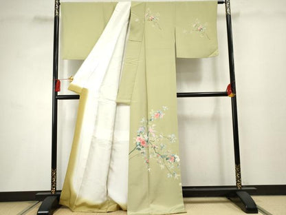 平和屋着物●訪問着 友禅 枝花文 正絹 逸品 AABF2956cs