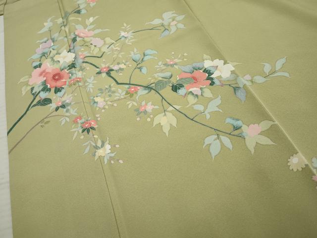 平和屋着物●訪問着 友禅 枝花文 正絹 逸品 AABF2956cs