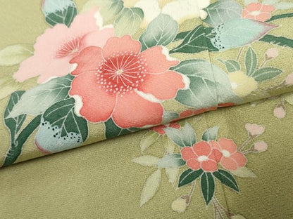 平和屋着物●訪問着 友禅 枝花文 正絹 逸品 AABF2956cs