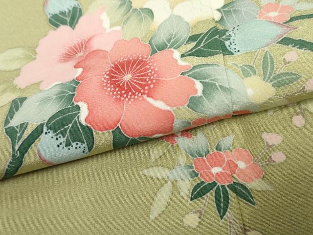 平和屋着物●訪問着 友禅 枝花文 正絹 逸品 AABF2956cs
