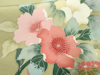 平和屋着物●訪問着 友禅 枝花文 正絹 逸品 AABF2956cs