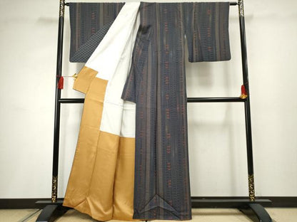 平和屋着物●訪問着 花蝶文 正絹 逸品 AABF2957cs