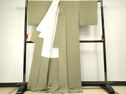 平和屋着物●江戸小紋 葡萄枝葉文 さが美扱い 正絹 逸品 AABF2958cs