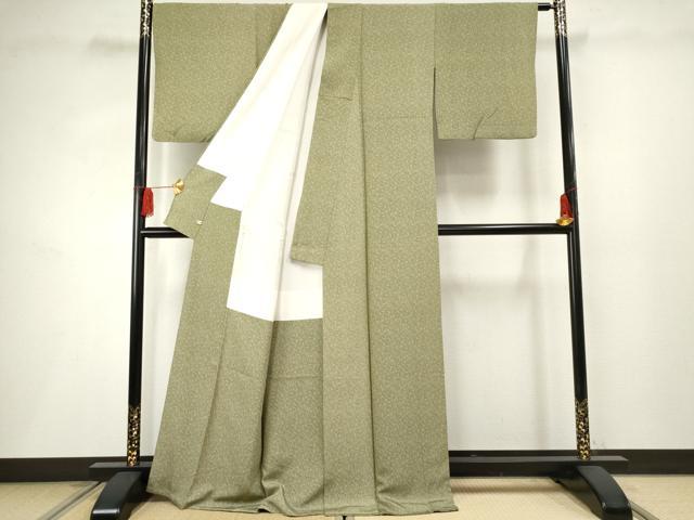 平和屋着物●江戸小紋 葡萄枝葉文 さが美扱い 正絹 逸品 AABF2958cs