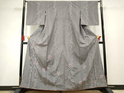 平和屋着物●本場大島紬 訪問着 絞り 枝花文 正絹 逸品 未使用 AABF2960cs