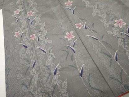 平和屋着物●本場大島紬 訪問着 絞り 枝花文 正絹 逸品 未使用 AABF2960cs