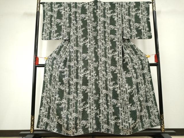 平和屋着物●上質な小紋 笹竹文 正絹 逸品 AABF2961cs