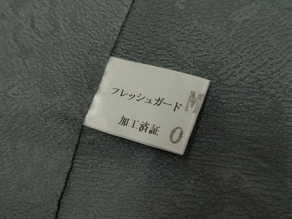 平和屋着物●上質な小紋 刺繍 花丸文 金糸 ロング丈 正絹 逸品 AABF2962cs
