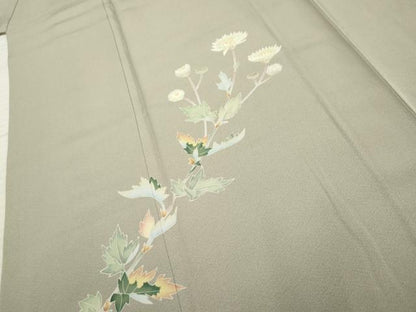 平和屋着物●京加賀糸目友禅作家 山崎巌 訪問着 枝花文 正絹 逸品 AABF2964cs
