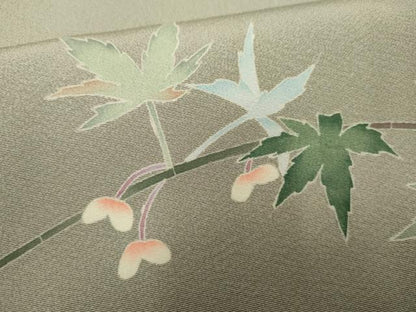 平和屋着物●京加賀糸目友禅作家 山崎巌 訪問着 枝花文 正絹 逸品 AABF2964cs